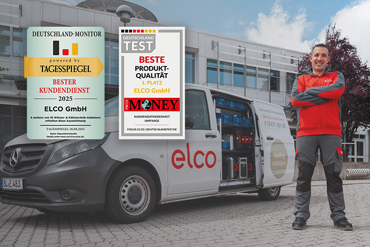 zwei Gütesiegel für ELCO - beste Produktqualität und Produktchampions