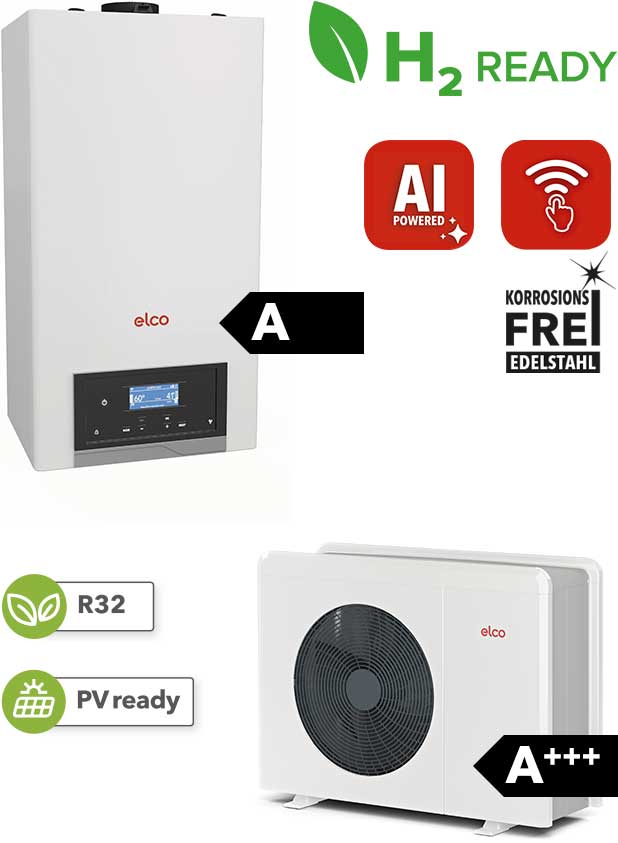 Wärmepumpen-Gas-Hybridsystem AEROTOP HYBRID.2 SK ELCO